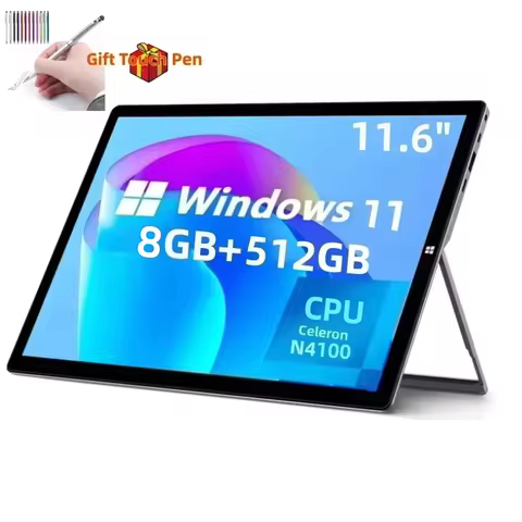 8GB RAM 512GB SSD ROM 11.6 Inch Windows 11 Tablet PC Intel Celeron Processor N4100 CPU 1920 x 1080 P