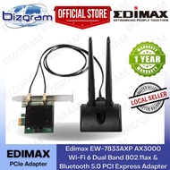 Edimax EW-7833AXP AX3000 Wi-Fi 6 Dual Band 802.11ax &amp; Bluetooth 5.0 PCI Express Adapter