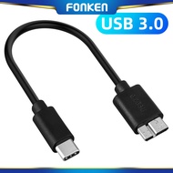FONKEN Usb C To Micro B สาย Usb 3.1ประเภท C ฮาร์ดดิสก์ Hdd Micro-B สายข้อมูล5Gbps Usbc 1M สำหรับ Mac