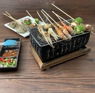 LZD Looking for japanese bbq  grill ? free home dleivery. Bundle sale of bbq clay handmade &amp; stainless steel net  grill Japanese style food - Yakiniku, Robata, Yakitori, Takoyaki 24 cm by 12.5 cm Suitable for table top bbq. Easy to clean. Free home delive