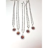 12 Month Birthstone Charm Pendant January Necklace
