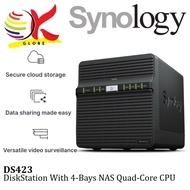 SYNOLOGY DS423 NAS DISKSTATION 4-BAYS NAS QUAD CORE PROCESSOR / DATA BACKUP HOME CLOUD  STORAGE