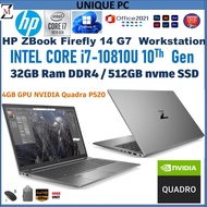 HP ZBook Firefly 14 G7 Mobile Workstation Intel Core i7 10Th Gen 32GB Ram 1TB SSD  4GB GPU NVIDIA Qu
