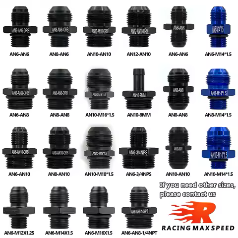 Universal AN6 8 10 12 to AN to M14 M16 M18x1.5 Metric Fuel Hose Adapter Pipe Thread Fitting CAR OIL 