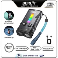 Boruit EV10 Keychain LED Flashlight 1100LM IP66 Waterproof Type-C Charge Magnet Work Camp Lantern Co
