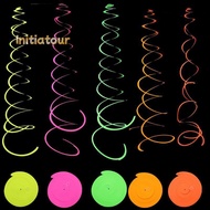 [Initiatour-t] 5/10/20pcs Glowing Hanging Swirl Party Decorations Colorful Fluorescent Swirl Streame