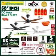 Deka Dc Fan DS 11 Remote Control Ceiling Fan 56 inch DC Motor 5 Blades Ceiling Fan ((7 speed Forwad &amp; 7 speed Reverse))
