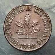 Koleksi Koin kuno Jerman Jadul 1Pf Kecil Tahun 1950