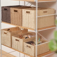 Japanese style storage box, woven miscellaneous items, grass woven rattan woven storage basket, toy 