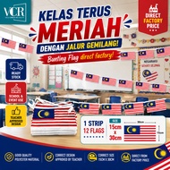 VCR Malaysia Flagline 12s bunting Malaysia | Bendera Gantung Malaysia | Jalur Gemilang Merdeka Schoo