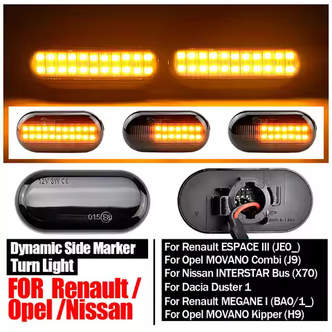 For Renault Clio 1 2 KANGOO MEGANE ESPACE TWINGO MASTER Led Dynamic Side Marker Turn Signal Light fo