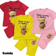 Combo of 3 sets of children's clothes, teddy bear-shaped baby girl outfits for babies from 6kg-29kg.