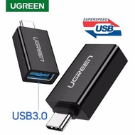 Ugreen Adapter Converter OTG USB 3.0 to Type-C Widely Compatible High Speed -  Type-C to USB OTG Original Black 20808 White 30155 Ori / Aukey CB-A1