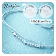 Bliss Galerie S990 Pure Silver Starry Sky Layered Bracelet - S990 Pure Silver Plating