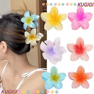 KUGIGI Hair Claw, Shark Clip Bohemian Styling Hairpins, Hair Accessories Plumeria Flower Shape Plast