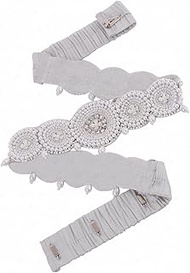 Traditional Maggam Work White Cloth Saree Waist Belt Stretchable Sontada Patti Vadanam Kamarpatta Ka