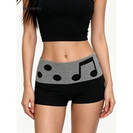 Rockmore Retro American Casual Dot Print Color Block Brief Shorts