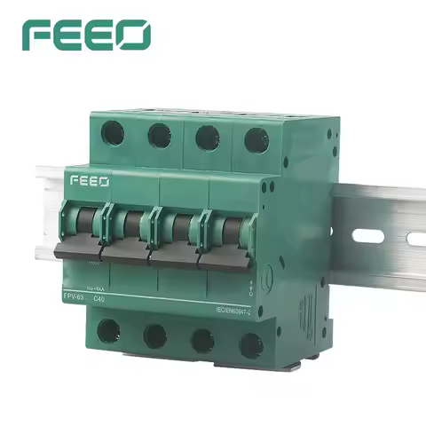 FEEO Solar 4P 3A 6A 10A 32A 40A DC MCB 1000V Circuit Breaker For PV System Curve MCB CE Certificate