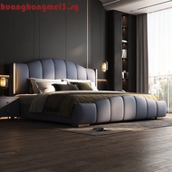 Italian Style Light Luxury Bed, Double Master Bedroom, Large Bed With Sensor Light Storage, Wedding 