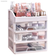 Livingmall Cosmetic Shelf 3-Tier Transparent Shelves With Drawers Fussy Makeup Accessories Storage Rack