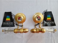 (清倉特價) 全新 (一對 pair) DELONG x SWAROVSKI 帝朗/施華洛世奇水晶 金色 玻璃夾一對 浴室 廁所 廚房 置物架 配件 Glass Clip (pair)