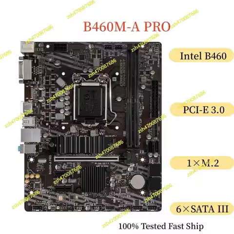 For MSI B460M-A PRO Motherboard 64GB LGA 1200 DDR4 Support 10th CPU Micro ATX Mainboard 100% Tested 