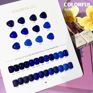 【พร้อมส่ง】 สีทาเล็บเจล Colorful Girl สี（ Colorful Girl) สีเจล สีเจลสีพื้น 12สีชุดเจลสีแดง  แถมชาร์ทส