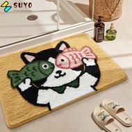 SUYO Plush Rug, Durable Cute Animal Bathroom Rug,  Rubber Backing Anti-Slip Quickly Dry Panda Cat Pe