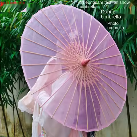 Dance Chinese Clear Umbrella Oil Paper Umbrella Props Transparent Silk Umbrella Classical Decorative