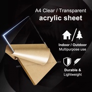 A4 / A3 SIZE CLEAR / TRANSPARENT ACRYLIC SHEET / PLASTIC - 1PC