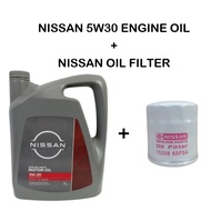 NISSAN 5W-30 MOTOR OIL 5W30 ENGINE OIL FULLY SYNTHETIC SP/GF-6 4L + NISSAN OIL FILTER