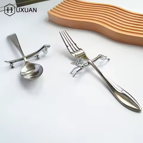 【W】Metal Cutlery Rack, Deer-shaped Chopstick Rest, Zinc Alloy Chopstick Rest, Tableware, Home And Ki