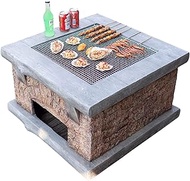 Outdoor Fire Pit Outdoor Wood Fire Pit BBQ Grill Table, Backyard Patio Garden Party Barbecue Fireplace, Magnesia Material, Anti-freezing And Heat-resistant (Color : Kit-3)