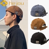 HEJOU Men Women Skullcap, Dome Cotton Brimless Hat Unisex, Fashion Solid Color Bonnet Docker Cap Mel