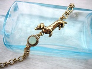 半立體可愛臘腸狗鑲鑽手鍊