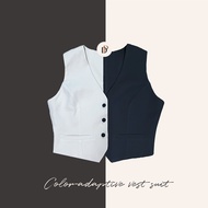(Black- Cream) Depends’ color adaptive vest suit สูทแขนกุดสลับสีได้