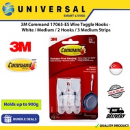 [SG SHOP SELLER] 3M Command 17065-ES Wire Toggle Hooks - White - Holds Up to 900g