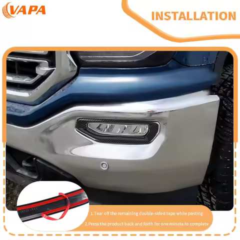 VAPA Front Fog Light Lamp Decoration Cover fit for GMC Sierra 2016 2017 2018 Car Foglight Trim Cover