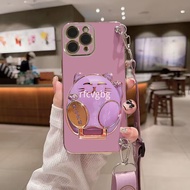 Casing iphone 11 Pro Max case iphone 11 iphone 11 Pro Lucky Cat Bracket Cross Body Strap Protector