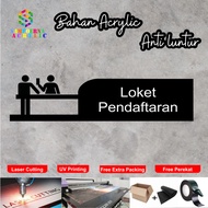 Acrylic Sign Hollow UV Print Registration Counter Sign Board