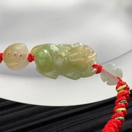 免費開光 天然翡翠 黃翡 皇家綠 招財貔貅手鍊 編織款手鍊
