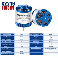 SUNNYSKY มอเตอร์ไร้แปรงถ่านยาว3-4วินาที1400KV 1250KV 950KV 880KV X2216-III 2600KV 3-4วินาทีสำหรับโดร