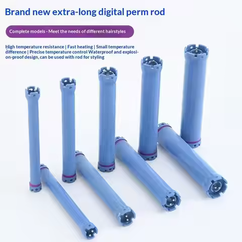 1Pc 24V 140mm Digital Hair Hot Perm Rod, Electric Heated Curler Roller for Wavy Spiral Styling Salon