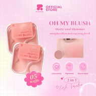 2P Oh My Blush 05 WaffleOriginal - Dust-Free Blush 2in1 Blush On/ Pigmented/ Longlasting/ Alcohol an
