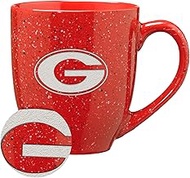 Rico Industries NCAA Georgia Bulldogs Red 16 oz Team Color Laser Engraved Speckled Ceramic Coffee Mu