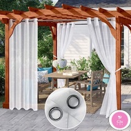 C3S White Outdoor Curtain Waterproof Sunscreen Blackout Curtains Gazebo Curtain Simple Decoration Cu