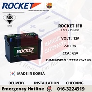 ROCKET EFB LN3 / DIN70L AUTOMOTIVE CAR BATTERY (EXTEND WARRANTY)