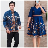 Couple batik dress party dress darkbiru SML XL XXL 3XL 4XL