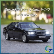 1:32 Mercedes Benz S Class W140 Diecast Toys Car Model Cars Alloy Toy Collection Gift For Boys Kids