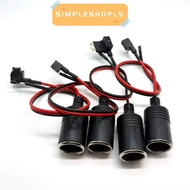 SIMPLESHOPLS Lighter Socket, Built-In Fuse Black Fuse Tap Cable, Adapter Cable Fuse Female Socket Ca